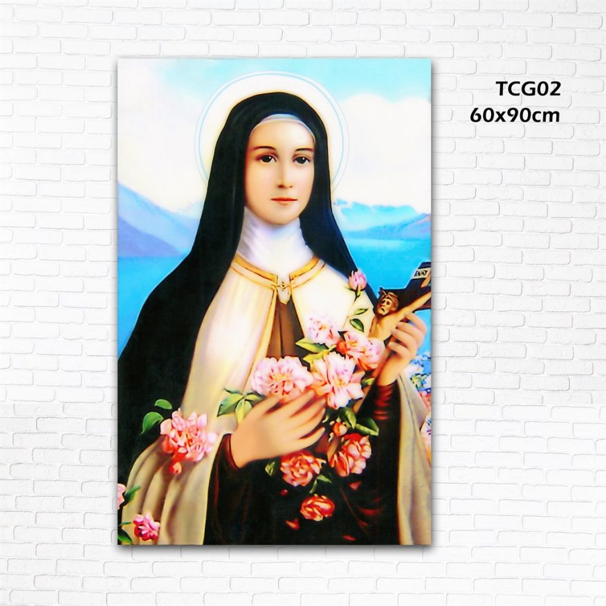 Tranh Canvas Công Giáo Đức Mẹ Và Hoa YH00127